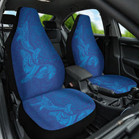 Hawaiian Monk Seal and Whale Car Seat Cover Kakau Tribal Pattern Blue Color LT03 One Size Blue - Polynesian Pride