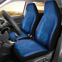 Hawaiian Monk Seal and Whale Car Seat Cover Kakau Tribal Pattern Blue Color LT03 - Polynesian Pride