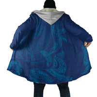 Hawaiian Monk Seal and Whale Cloak Kakau Tribal Pattern Blue Color LT03 - Polynesian Pride