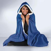 Hawaiian Monk Seal and Whale Hooded Blanket Kakau Tribal Pattern Blue Color