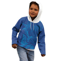 Hawaiian Monk Seal and Whale Kid Hoodie Kakau Tribal Pattern Blue Color LT03 - Polynesian Pride