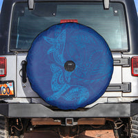 Hawaiian Monk Seal and Whale Spare Tire Cover Kakau Tribal Pattern Blue Color LT03 Blue - Polynesian Pride