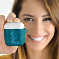 Hawaiian Monk Seal and Whale AirPods Case Kakau Tribal Pattern Teal Color LT03 - Polynesian Pride