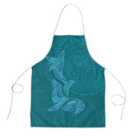 Hawaiian Monk Seal and Whale Apron Kakau Tribal Pattern Teal Color LT03 Teal - Polynesian Pride