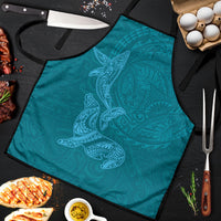 Hawaiian Monk Seal and Whale Apron Kakau Tribal Pattern Teal Color LT03 Teal - Polynesian Pride