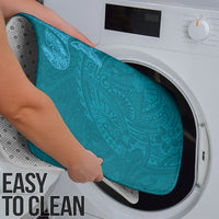 Hawaiian Monk Seal and Whale Bathroom Set Kakau Tribal Pattern Teal Color LT03 - Polynesian Pride