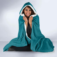 Hawaiian Monk Seal and Whale Hooded Blanket Kakau Tribal Pattern Teal Color LT03 - Polynesian Pride