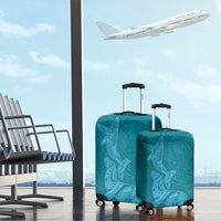 Hawaiian Monk Seal and Whale Luggage Cover Kakau Tribal Pattern Teal Color LT03 - Polynesian Pride