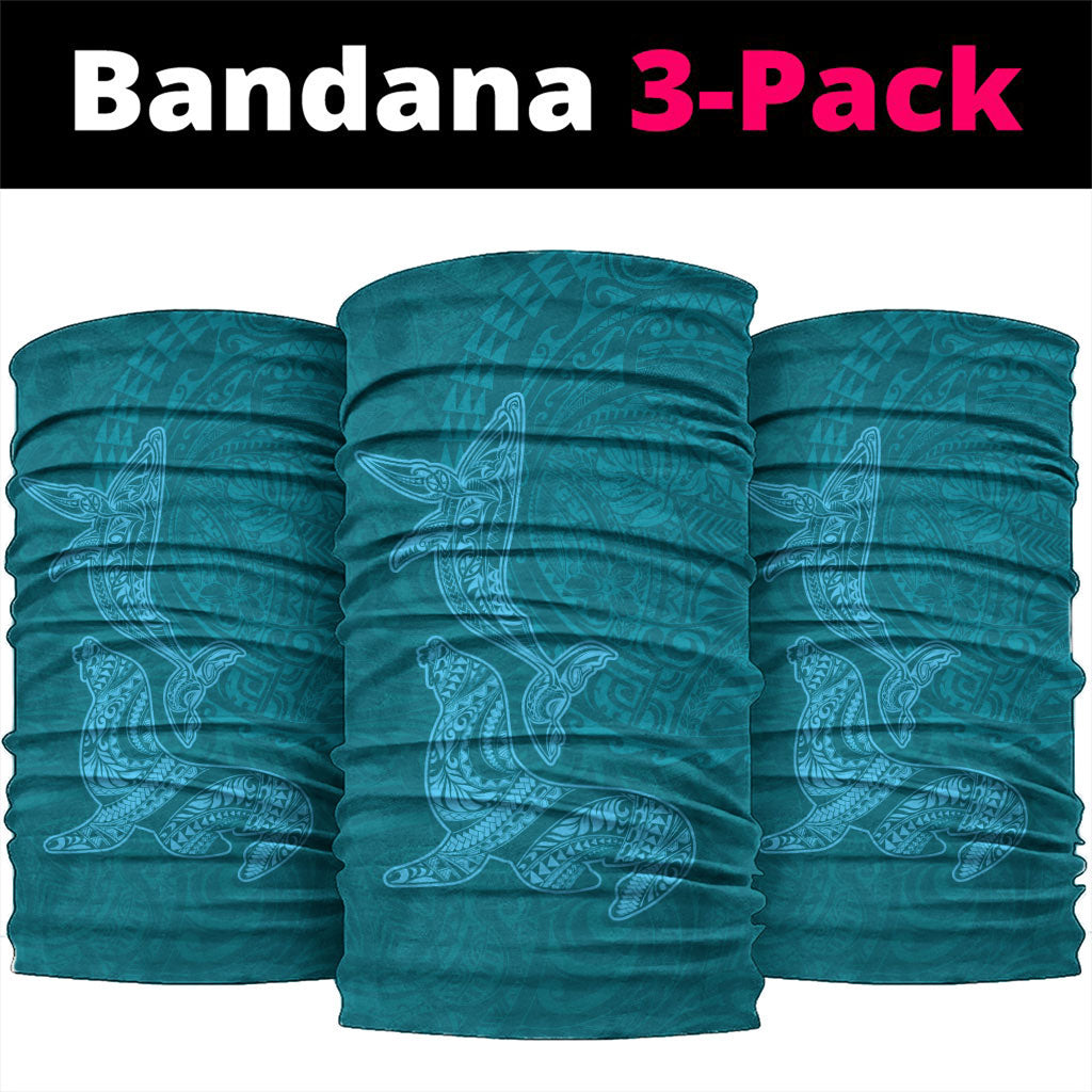 Hawaiian Monk Seal and Whale Neck Gaiter Kakau Tribal Pattern Teal Color LT03 package One Size: 25*50cm Teal - Polynesian Pride