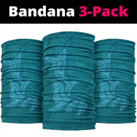 Hawaiian Monk Seal and Whale Neck Gaiter Kakau Tribal Pattern Teal Color LT03 package One Size: 25*50cm Teal - Polynesian Pride