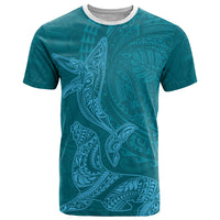 Hawaiian Monk Seal and Whale T Shirt Kakau Tribal Pattern Teal Color LT03 Teal - Polynesian Pride