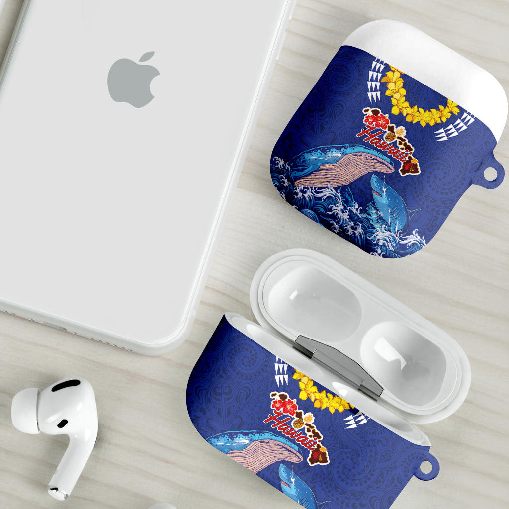 Hawaiian Sea Animals AirPods Case Whales Shark and Turtle Guardians with Tribal Pattern LT03 - Polynesian Pride