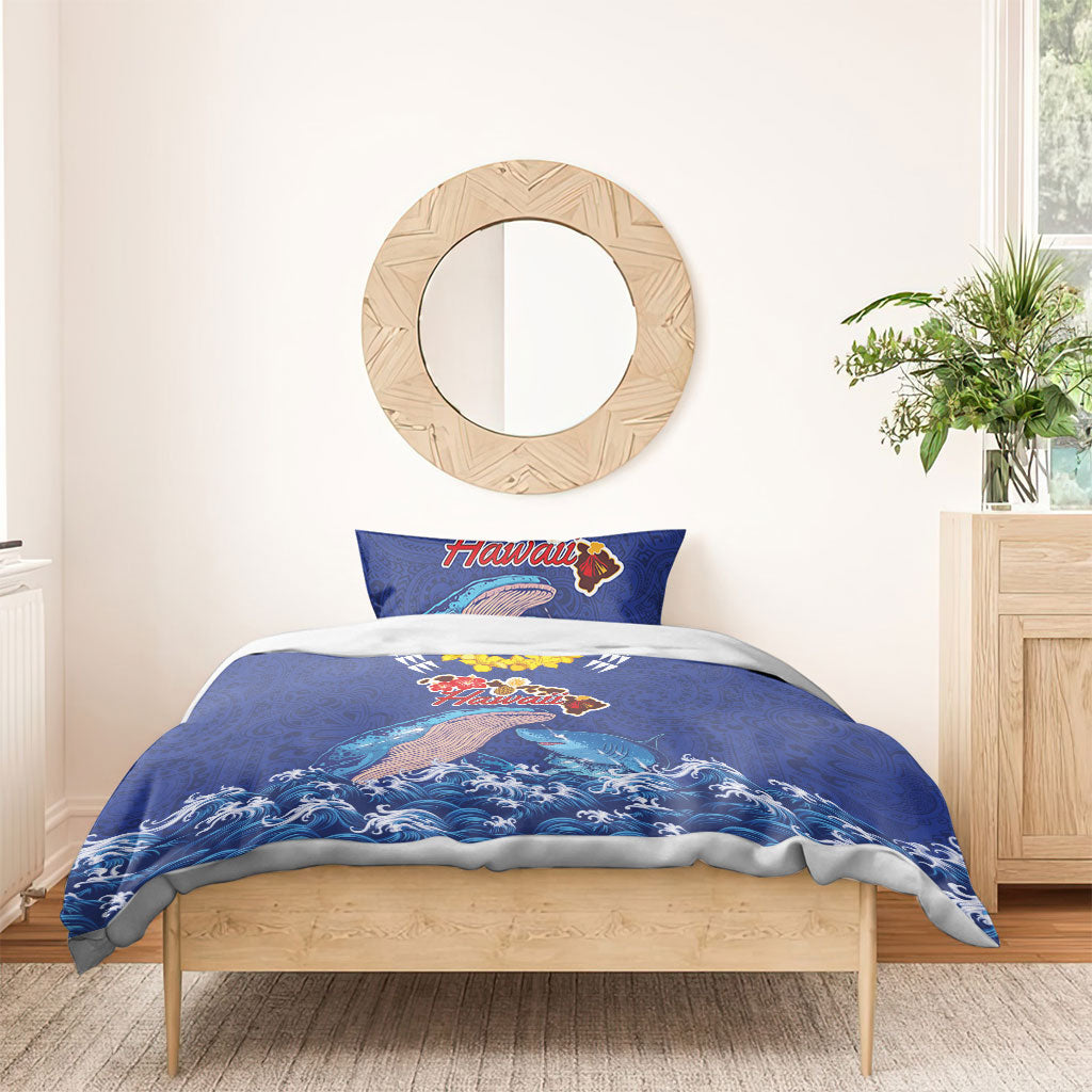 Hawaiian Sea Animals Bedding Set Whales Shark and Turtle Guardians with Tribal Pattern LT03 - Polynesian Pride