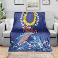 Hawaiian Sea Animals Blanket Whales Shark and Turtle Guardians with Tribal Pattern LT03 - Polynesian Pride