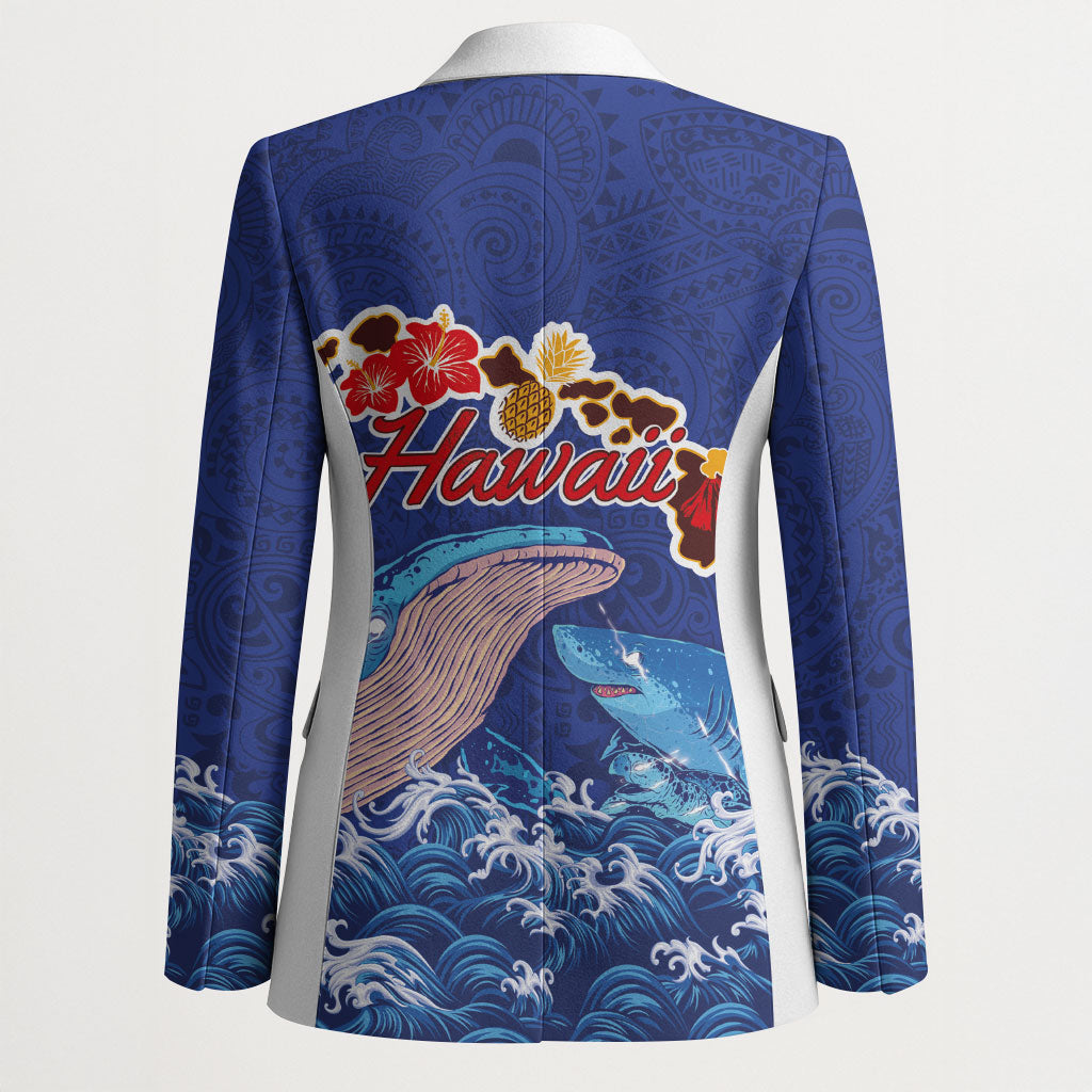 Hawaiian Sea Animals Blazer Whales Shark and Turtle Guardians with Tribal Pattern LT03 - Polynesian Pride