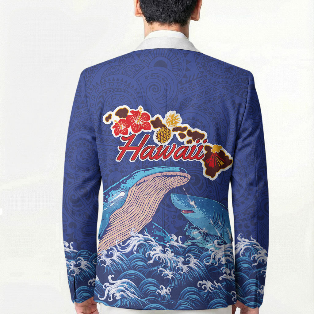 Hawaiian Sea Animals Blazer Whales Shark and Turtle Guardians with Tribal Pattern LT03 - Polynesian Pride