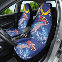 Hawaiian Sea Animals Car Seat Cover Whales Shark and Turtle Guardians with Tribal Pattern LT03 - Polynesian Pride