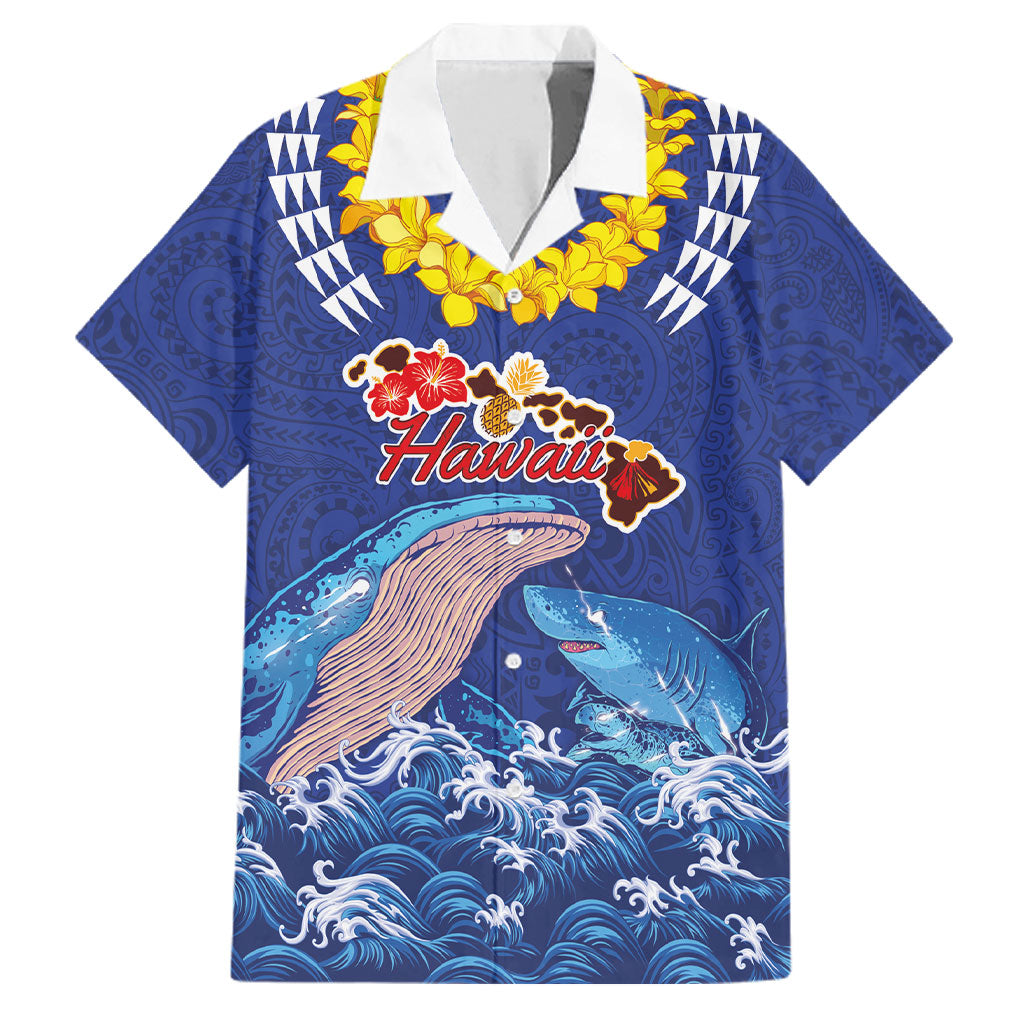 Hawaiian Sea Animals Family Matching Mermaid Dress and Hawaiian Shirt Whales Shark and Turtle Guardians with Tribal Pattern