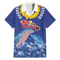 Hawaiian Sea Animals Family Matching Off The Shoulder Long Sleeve Dress and Hawaiian Shirt Whales Shark and Turtle Guardians with Tribal Pattern