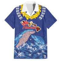 Hawaiian Sea Animals Hawaiian Shirt Whales Shark and Turtle Guardians with Tribal Pattern LT03 Blue - Polynesian Pride