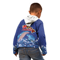 Hawaiian Sea Animals Kid Hoodie Whales Shark and Turtle Guardians with Tribal Pattern LT03 - Polynesian Pride