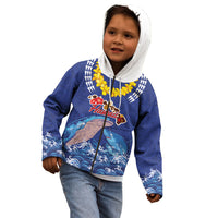 Hawaiian Sea Animals Kid Hoodie Whales Shark and Turtle Guardians with Tribal Pattern LT03 - Polynesian Pride