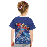 Hawaiian Sea Animals Kid T Shirt Whales Shark and Turtle Guardians with Tribal Pattern LT03 - Polynesian Pride