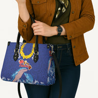 Hawaiian Sea Animals Leather Bag Whales Shark and Turtle Guardians with Tribal Pattern LT03 - Polynesian Pride
