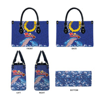 Hawaiian Sea Animals Leather Bag Whales Shark and Turtle Guardians with Tribal Pattern LT03 - Polynesian Pride