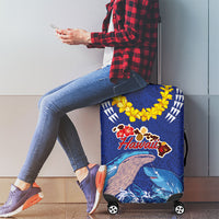 Hawaiian Sea Animals Luggage Cover Whales Shark and Turtle Guardians with Tribal Pattern LT03 - Polynesian Pride
