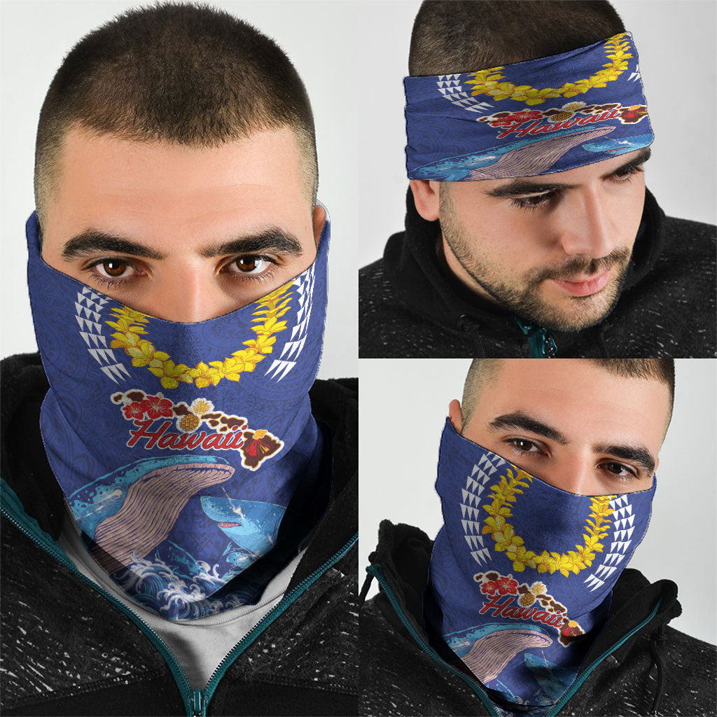 Hawaiian Sea Animals Neck Gaiter Whales Shark and Turtle Guardians with Tribal Pattern LT03 - Polynesian Pride