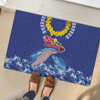 Hawaiian Sea Animals Rubber Doormat Whales Shark and Turtle Guardians with Tribal Pattern LT03 - Polynesian Pride
