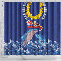 Hawaiian Sea Animals Shower Curtain Whales Shark and Turtle Guardians with Tribal Pattern LT03 - Polynesian Pride
