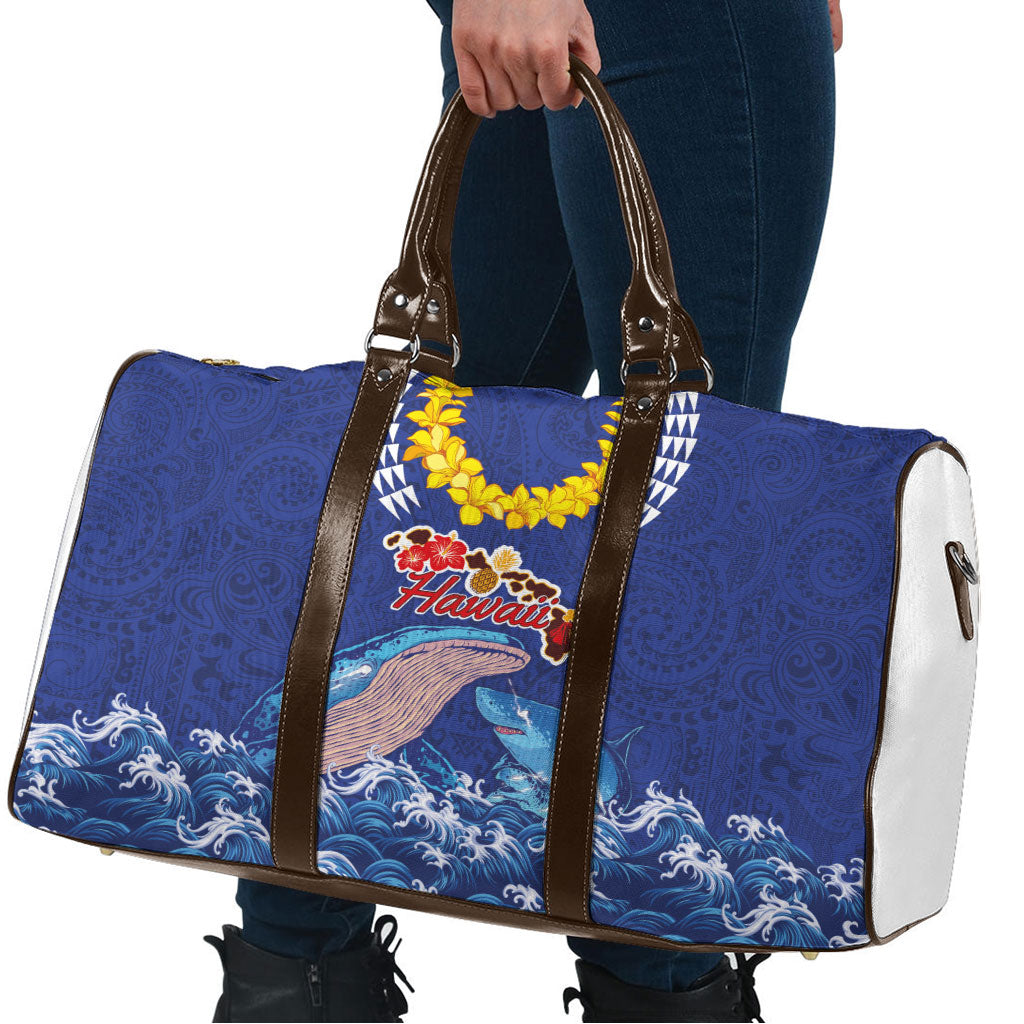 Hawaiian Sea Animals Travel Bag Whales Shark and Turtle Guardians with Tribal Pattern LT03 - Polynesian Pride