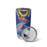 Hawaiian Sea Animals Tumbler Cup Whales Shark and Turtle Guardians with Tribal Pattern LT03 - Polynesian Pride