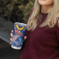 Hawaiian Sea Animals Tumbler Cup Whales Shark and Turtle Guardians with Tribal Pattern LT03 - Polynesian Pride