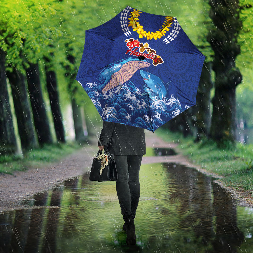 Hawaiian Sea Animals Umbrella Whales Shark and Turtle Guardians with Tribal Pattern LT03 - Polynesian Pride