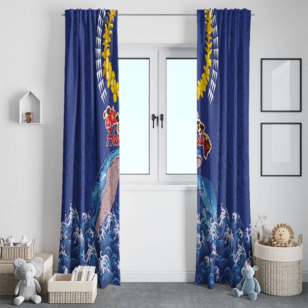 Hawaiian Sea Animals Window Curtain Whales Shark and Turtle Guardians with Tribal Pattern LT03 - Polynesian Pride