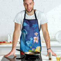 Fiji Jellyfish Apron Tapa Patterns and Hibiscus Sea Vibe LT03 - Polynesian Pride