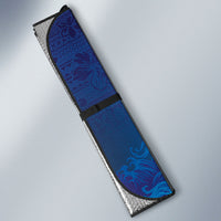 Fiji Jellyfish Auto Sun Shade Tapa Patterns and Hibiscus Sea Vibe LT03 - Polynesian Pride