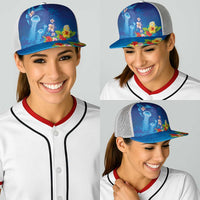 Fiji Jellyfish Baseball Net Cap Tapa Patterns and Hibiscus Sea Vibe LT03 - Polynesian Pride