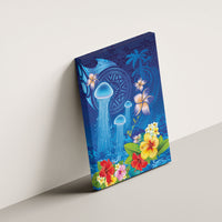 Fiji Jellyfish Canvas Wall Art Tapa Patterns and Hibiscus Sea Vibe LT03 - Polynesian Pride