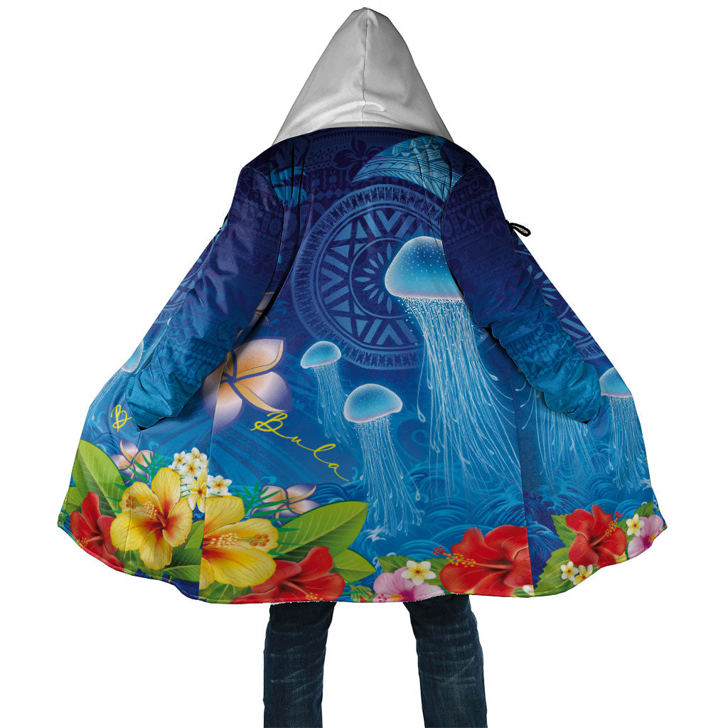 Fiji Jellyfish Cloak Tapa Patterns and Hibiscus Sea Vibe