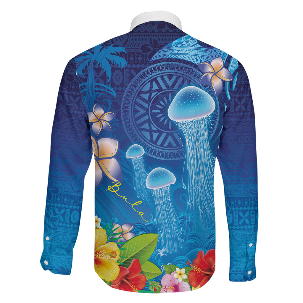 Fiji Jellyfish Family Matching Summer Maxi Dress and Hawaiian Shirt Tapa Patterns and Hibiscus Sea Vibe