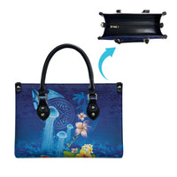 Fiji Jellyfish Leather Bag Tapa Patterns and Hibiscus Sea Vibe LT03 - Polynesian Pride