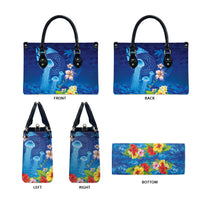 Fiji Jellyfish Leather Bag Tapa Patterns and Hibiscus Sea Vibe LT03 - Polynesian Pride