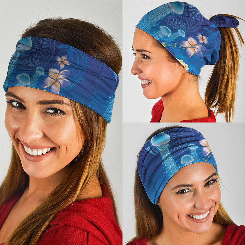 Fiji Jellyfish Neck Gaiter Tapa Patterns and Hibiscus Sea Vibe LT03 - Polynesian Pride