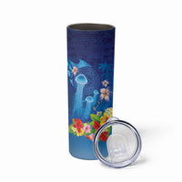 Fiji Jellyfish Skinny Tumbler Tapa Patterns and Hibiscus Sea Vibe LT03 - Polynesian Pride