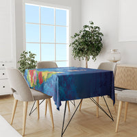 Fiji Jellyfish Tablecloth Tapa Patterns and Hibiscus Sea Vibe LT03 - Polynesian Pride