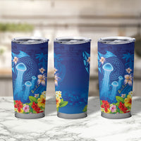 Fiji Jellyfish Tumbler Cup Tapa Patterns and Hibiscus Sea Vibe